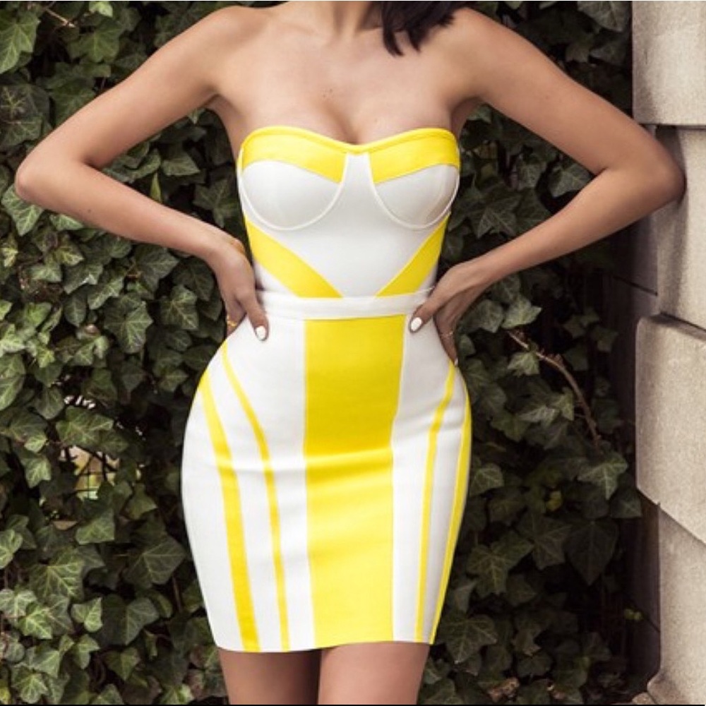 Strapless bandage dress
